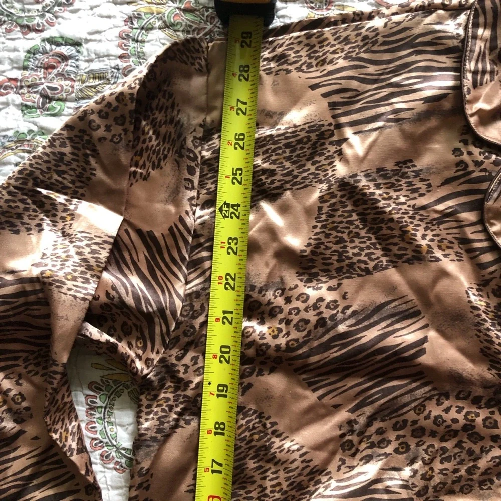 Brown and black silk satin pajama kimono robe - Picture 8 of 8